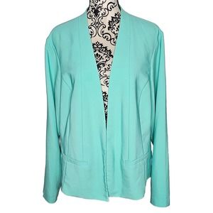 Torrid Collarless Jacket Blazer Plus Size 3X Turquoise
